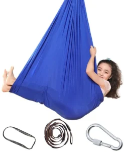 Kinder Schwingen Hängematte, Indoor Schaukel Elastisch Cuddle Hammock Sensory Swing Ideal Für ADHS, Asperger Und Sensorische Integration Sowie Autismustherapie(Blau,150 X 280CM) -Angebote Moos Traum Store 00543e062d433b87ecc996f8d039b1ef