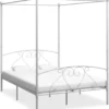 VidaXL Himmelbett-Gestell Weiß Metall 140 X 200 Cm