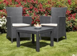 Keter Allibert Balkon- Und Gartenmöbel-Set Rosario Inkl. Sitzauflagen, Farbe Graphit -Angebote Moos Traum Store 00b9274d9a3db37769e0598de203c04f