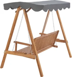 Hollywoodschaukel Afandou 200 X 130 X 185 Cm Gartenschaukel Mit Dach Max. 200 Kg Schaukelbank Für 2 Personen Gestell Aus Massivholz Dunkelgrau -Angebote Moos Traum Store 00ec8156a77d1068ab795631b495cf85