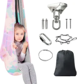 Kinderschaukel HĂ€ngematte, Indoor Therapieschaukel, KuschelhĂ€ngematte FĂŒr Kinder Mit ADHS, Asperger, Sensorische Integrationstherapie Double Layer Pod Schaukelstuhl