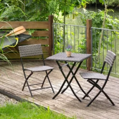 Tectake Rattan Balkonset Trevi - Grau -Angebote Moos Traum Store 0276ad8a3c289b387c23ab340d7ff32a