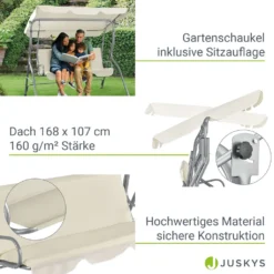 Juskys Hollywoodschaukel 3-Sitzer Mit Dach & Sitzauflage – Gartenschaukel 200 Kg Belastbar – Schaukelbank Für Garten & Terrasse - Beige 17 Juskys Hollywoodschaukel 3-Sitzer Mit Dach & Sitzauflage – Gartenschaukel 200 Kg Belastbar – Schaukelbank Für Garten & Terrasse - Beige -Angebote Moos Traum Store 031e0402ff997d6db38c27c4c3fbd239