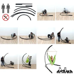 Hängestuhlgestell 210cm | Hängesessel-Stand Ständer Aus Stahl In Schwarz | Belastbarkeit Max. 150KG | Perfekt Für XXL Mehrpersonen-Hängestühle Hängesessel Hängesitz | Freistehendes Metallgestell | Innen- Und Außenbereich -Angebote Moos Traum Store 038bd5863a24998fba17ed1a513f09bf