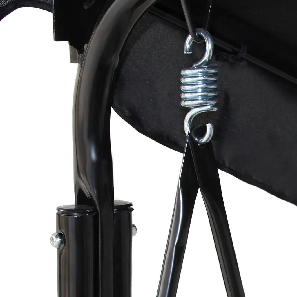 COSTWAY 3-Sitzer Hollywoodschaukel Gartenschaukel Mit Sonnendach Schaukelbank Gartenliege Schwarz 5 COSTWAY 3-Sitzer Hollywoodschaukel Gartenschaukel Mit Sonnendach Schaukelbank Gartenliege Schwarz – Bild 5