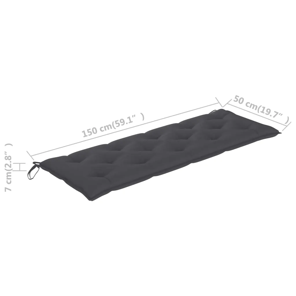 VidaXL Gartenbank-Auflage Anthrazit 150x50x7 Cm Stoff 5 VidaXL Gartenbank-Auflage Anthrazit 150x50x7 Cm Stoff – Bild 5