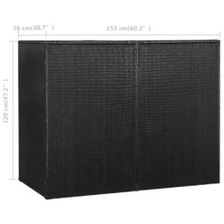 VidaXL Mülltonnenbox Für 2 Tonnen Schwarz 153 X 78 X 120 Cm Poly Rattan -Angebote Moos Traum Store 0563c0c28e115db5361b609cfc3a805f