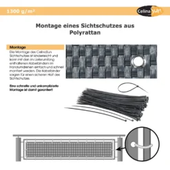 Sichtschutz Rattan Optik M. Kabelb. 0,75x6 Schwarz Polyethylen 1300g/m² -Angebote Moos Traum Store 05a898607a49a7dd0fe7b3c4f7f32ce0