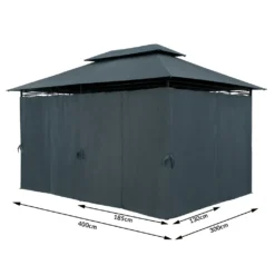 Casaria Pavillon 3x4m Gartenzelt Garten Seitenteile Metall Wasserabweisend Topas, Farbe:anthrazit -Angebote Moos Traum Store 070b91a8f20dae601db4a52c51f908ed