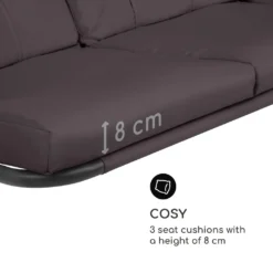 Blumfeldt Marbella - Hollywoodschaukel, 3-Sitzer, Gartenschaukel, Stahlrahmen Mit Pulverbeschichtung, Sitzkissen, Gewölbtes Sonnendach, Zurückklappbare Rückenlehne, Dunkelgrau 15 Blumfeldt Marbella - Hollywoodschaukel, 3-Sitzer, Gartenschaukel, Stahlrahmen Mit Pulverbeschichtung, Sitzkissen, Gewölbtes Sonnendach, Zurückklappbare Rückenlehne, Dunkelgrau -Angebote Moos Traum Store 07529221100b3ae6b22d0cc5c22450dc