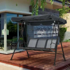 M MCombo 3-Sitzer Hollywoodschaukel Gartenschaukel Gartenliege Schaukelbank 8007 (Grau) -Angebote Moos Traum Store 07d5c56a3d8e4227935b25f9e1ceee04