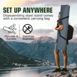 Hängematte Mit Gestell Hängemattengestell Höhen Verstellbar Mit Tragetasche, Color:Grau -Angebote Moos Traum Store 08b2b9003b38d92d75a130f0d6a9185d