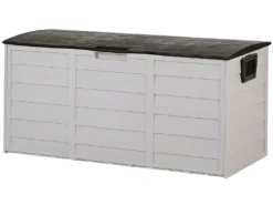 Auflagenbox Beige / Braun Kunststoff 112 X 50 Cm Für Garten Für Terrasse Für Outdoor