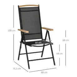 Outsunny 2er-Set Klappstuhl Gartenstuhl Klappbar Mit Rückenlehne Armlehne Für Garten Balkon Terrasse Mesh Stoff Aluminium Schwarz 71,5 X 68 X 109 Cm 11 Outsunny 2er-Set Klappstuhl Gartenstuhl Klappbar Mit Rückenlehne Armlehne Für Garten Balkon Terrasse Mesh Stoff Aluminium Schwarz 71,5 X 68 X 109 Cm -Angebote Moos Traum Store 0a20ddf6746b0819764895a3cf072697