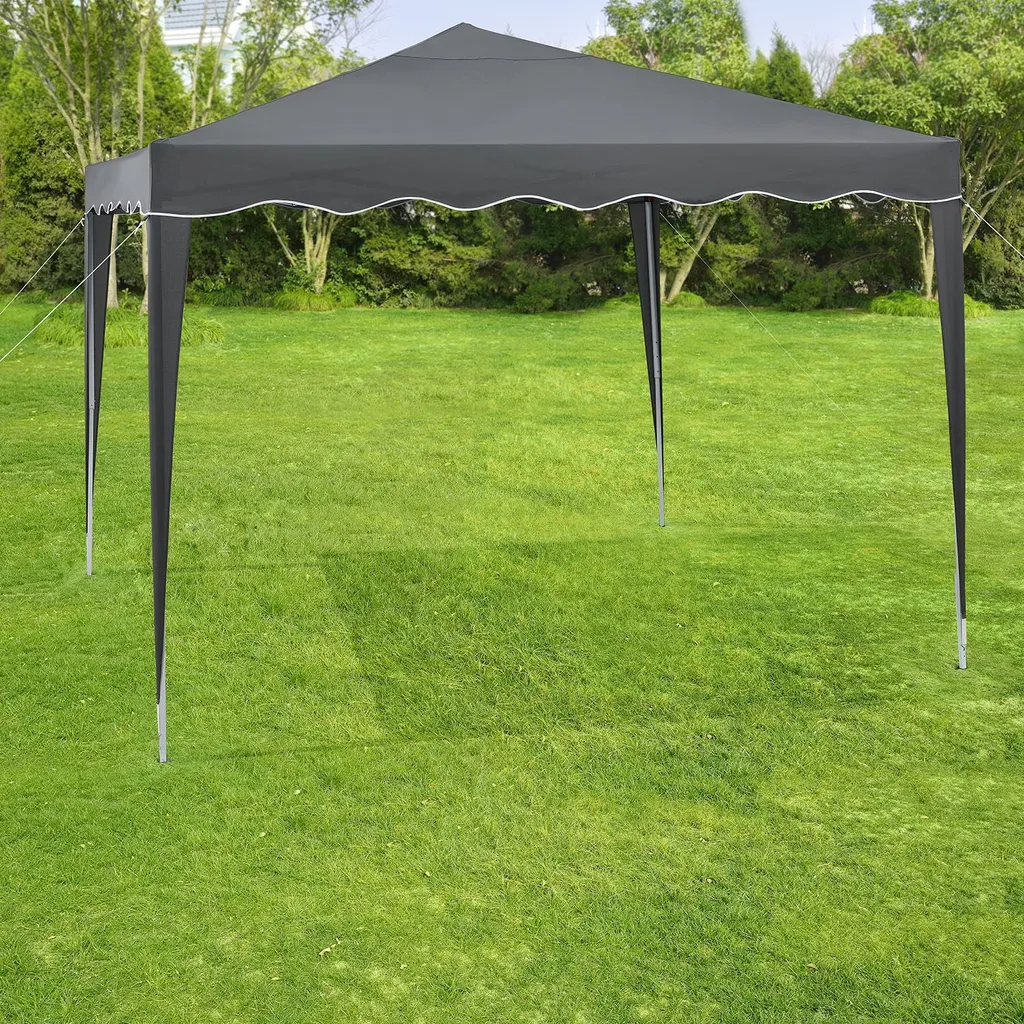 Juskys Faltpavillon Vivara 3x3 M – Pop-up Pavillon Höhenverstellbar, UV50+ & Wasserabweisend – Gartenzelt Mit Tasche – Partyzelt Für Garten Grau 2 Juskys Faltpavillon Vivara 3x3 M – Pop-up Pavillon Höhenverstellbar, UV50+ & Wasserabweisend – Gartenzelt Mit Tasche – Partyzelt Für Garten Grau – Bild 2