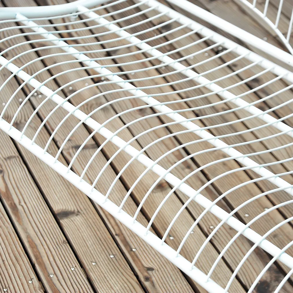 Outsunny Hängebank Schaukel Bank Gartenschaukel Mit Ketten, Metall, Weiß, 118x58x57cm 9 Outsunny Hängebank Schaukel Bank Gartenschaukel Mit Ketten, Metall, Weiß, 118x58x57cm – Bild 9