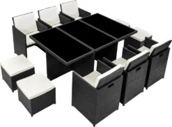 Tectake Aluminium Rattan Sitzgruppe New York 6+4+1 Mit Schutzhülle - Schwarz -Angebote Moos Traum Store 0b3c1c46d97d96258dd1af9d9eece5eb