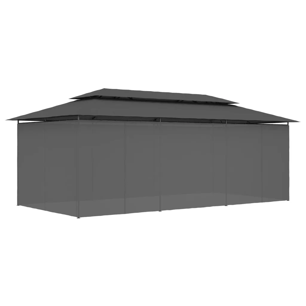VidaXL Pavillon Mit Vorhängen 600x298x270 Cm Anthrazit 5 VidaXL Pavillon Mit Vorhängen 600x298x270 Cm Anthrazit – Bild 5