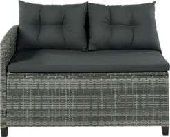 Merax Gartenlounge-Set Polyrattan Lounge Für 9 Personen, 5er Ecksofa, 1xTisch Mit Glas, 4x Hocker Mit Kissen, Gartenmöbel Set Balkonset, Grau -Angebote Moos Traum Store 0c5b897320c11ea21062f36e51a42b80