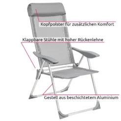 Tectake 4 Aluminium Gartenstühle Klappbar Mit Kopfteil - Grau -Angebote Moos Traum Store 0c77e06e03f0a8fc893ff9b494bfb4e4