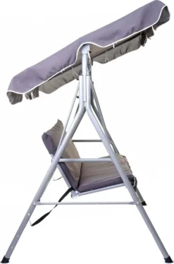 Hollywoodschaukel HWC-D61, Gartenschaukel Hängeschaukel Bank, 3-Sitzer UV 50+ Verstellbares Dach 197x185cm Dunkelgrau -Angebote Moos Traum Store 0c9557da620ed763b90eb26031568182