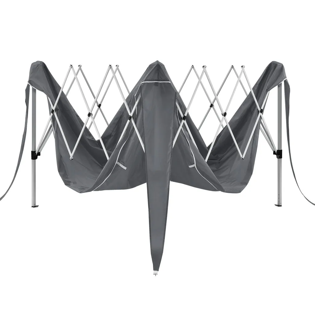 Juskys Faltpavillon Vivara 3x3 M – Pop-up Pavillon Höhenverstellbar, UV50+ & Wasserabweisend – Gartenzelt Mit Tasche – Partyzelt Für Garten Grau 9 Juskys Faltpavillon Vivara 3x3 M – Pop-up Pavillon Höhenverstellbar, UV50+ & Wasserabweisend – Gartenzelt Mit Tasche – Partyzelt Für Garten Grau – Bild 9