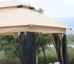 Outsunny Hollywoodschaukel Gartenschaukel Schaukel Mit Seitenwänden 3-Sitzer Beige 230 X 149 X 232cm -Angebote Moos Traum Store 0d7b77551640506761c8ad592d14eade