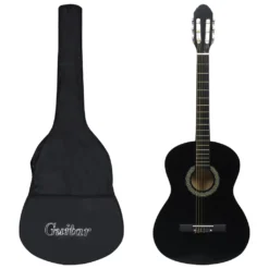 VidaXL 12-tlg. Klassikgitarren-Set Für Anfänger Schwarz 4/4 39"