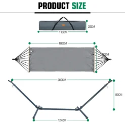 Hängematte Mit Gestell Hängemattengestell Höhen Verstellbar Mit Tragetasche, Color:Grau -Angebote Moos Traum Store 0e4551e786b086e557251c5d2d275d45