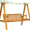 Outsunny Hollywoodschaukel Gartenschaukel Schaukelbank Schaukel 3-Sitzer Lärche
