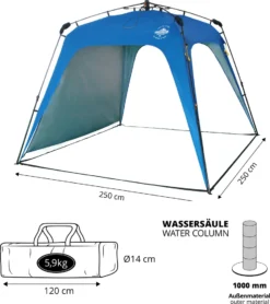 Where Tomorrow Pop Up Pavillon - 250 X 250 X 190 Cm - Blau -Angebote Moos Traum Store 10a5e0a8263f97c5e8e8f996c62cb3b6