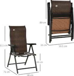 Outsunny Polyrattan Gartenstuhl Klappbar Rückenlehne 7 Stufige Verstellbar Klappstuhl Mit Armlehne Für Garten Balkon Und Terrasse Braun+Schwarz 58 X 71 X 111 Cm 11 Outsunny Polyrattan Gartenstuhl Klappbar Rückenlehne 7 Stufige Verstellbar Klappstuhl Mit Armlehne Für Garten Balkon Und Terrasse Braun+Schwarz 58 X 71 X 111 Cm -Angebote Moos Traum Store 118cf4752e71271ad5b658e864488455
