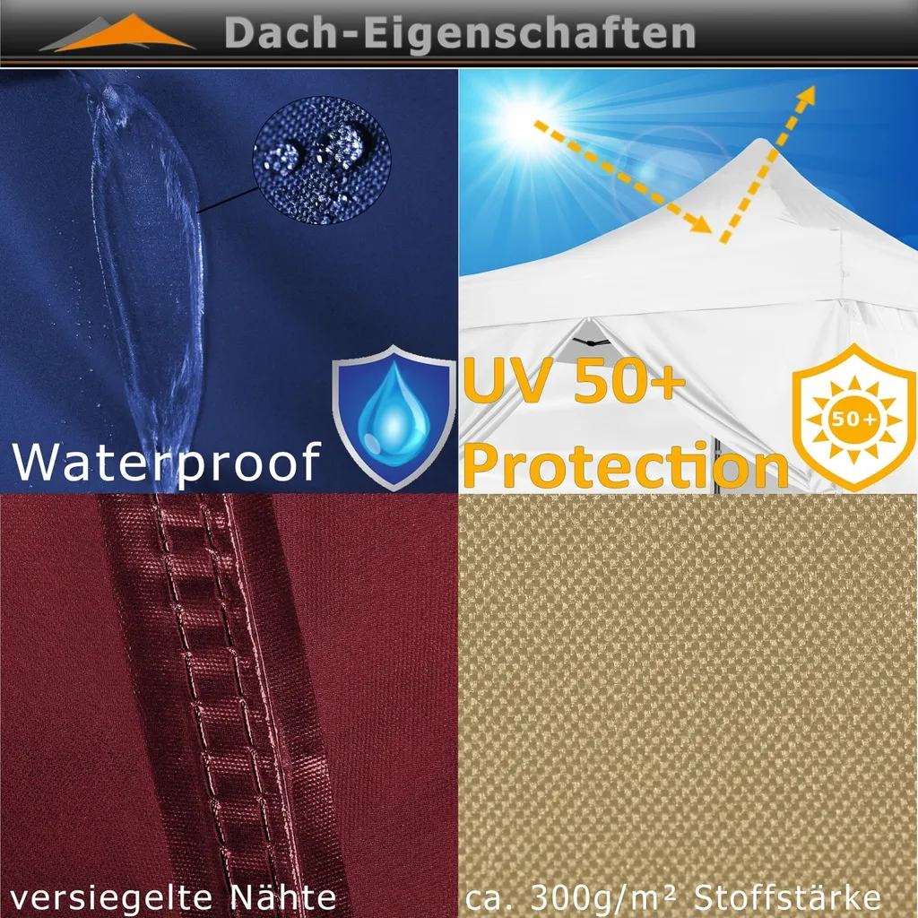INSTENT® Pavillon Faltpavillon 3x3m ALU WASSERDICHT PRO Garten Partyzelt Faltbar 5 INSTENT® Pavillon Faltpavillon 3x3m ALU WASSERDICHT PRO Garten Partyzelt Faltbar – Bild 5