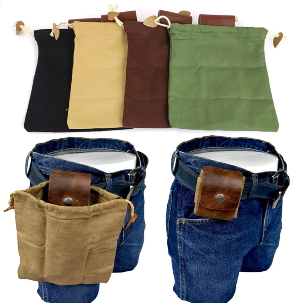 4er Pack Faltbare Canvas Leder Foraging Pouch, Mushroom Foraging Gürteltasche, Bushcraft Bag Für Camping, Wandern, Ernten, Sammeln 2 4er Pack Faltbare Canvas Leder Foraging Pouch, Mushroom Foraging Gürteltasche, Bushcraft Bag Für Camping, Wandern, Ernten, Sammeln – Bild 2