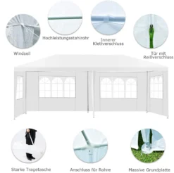 COSTWAY 3x6m Gartenpavillon UV-Schutz, Partyzelt Mit 4 Abnehmbaren Seitenwänden, Faltbar, Inkl. Tragetasche -Angebote Moos Traum Store 16fcc0cf4b4057e832ee04bb25b6d6dc