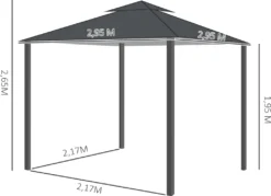 Outsunny Gartenpavillon Pavillon Ca. 3 X 3 M Doppeldach Partyzelt Festzelt 4 X Doppel-Seitenteile Wasserdicht UV-Schutz Metall Polyester Dunkelgrau 9 Outsunny Gartenpavillon Pavillon Ca. 3 X 3 M Doppeldach Partyzelt Festzelt 4 X Doppel-Seitenteile Wasserdicht UV-Schutz Metall Polyester Dunkelgrau -Angebote Moos Traum Store 1773baedb2a67df9e67a4e593e5ce62d