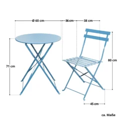 SVITA Bistro-Set 3-teilig Garten-Set Garnitur Metall-Möbel Stuhl Tisch Klapp-Möbel Balkon-Set Blau 8 SVITA Bistro-Set 3-teilig Garten-Set Garnitur Metall-Möbel Stuhl Tisch Klapp-Möbel Balkon-Set Blau -Angebote Moos Traum Store 1870c2ac42f022237b6fee4dccc9bd51