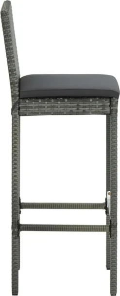 VidaXL Garten-Barhocker Mit Kissen 2 Stk. Grau Poly Rattan -Angebote Moos Traum Store 1926ef1465412b9b03860636f2702887