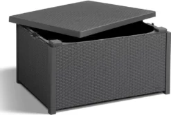 Allibert Arica Storebox Tisch Mit Kissenboxfunktion In Rattanoptik, Anthrazit -Angebote Moos Traum Store 19d92d2b951a6502f6265e1c625fff07