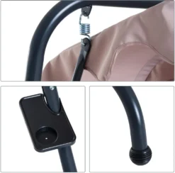 Outsunny 2 Sitzer Hollywoodschaukel Gartenschaukel Mit Sonnendach Gartenstuhl Sitz Mit Sprühbaumwolle Oxfordstoff PE-Beschichtung Stahl Oxford-Stoff Beige 170 X 136 X 170 Cm（pro Sitz） -Angebote Moos Traum Store 19f8bc908a5ee545c0424eeadc807184