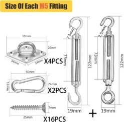 Sonnensegel Befestigungs Kit, Edelstahl Zubehör Montage Aufbau Set Für Viereck Und Dreieck Garten Awnings Mounting Assembly Set, Aufhängung Einfache Montage Für Garten Und Balkon 10 Sonnensegel Befestigungs Kit, Edelstahl Zubehör Montage Aufbau Set Für Viereck Und Dreieck Garten Awnings Mounting Assembly Set, Aufhängung Einfache Montage Für Garten Und Balkon -Angebote Moos Traum Store 1a1b3d04115be23c875679c4fa07f82a
