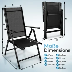 Tillvex Gartenstuhl Schwarz Klappbar Aus Aluminium | Hochlehner Mit Armlehnen | Klappstuhl Verstellbar | Klappsessel Balkon Garten Terrasse 9 Tillvex Gartenstuhl Schwarz Klappbar Aus Aluminium | Hochlehner Mit Armlehnen | Klappstuhl Verstellbar | Klappsessel Balkon Garten Terrasse -Angebote Moos Traum Store 1abb50b7ec8b5b89683f6ca1ecf8dfde