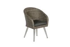 Merxx Sessel "Boulevard" 2er Set, Inkl. Kissen - Stahlgestell Mit Kunststoffgeflecht Grau