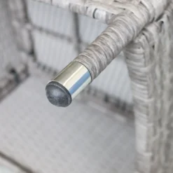 3tlg. Bistrogarnitur Glastisch 'Salzburg' Ø60cm + 2x Rattansessel 'Boston' Grau Inklusive Kissen Schwarz -Angebote Moos Traum Store 1ea4df771fdec2d316cc2af08e8c819c