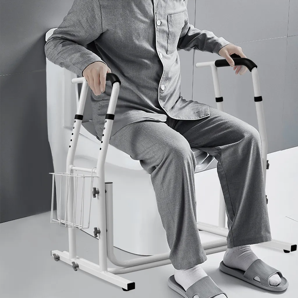 LARS360 Mobile Aufstehhilfe Toiletten Höhenverstellbar Mit Ablagekorb - Toiletten Stützgestell Haltegriff Höhenverstellbar Für Bad, Belastbar Bis 200 Kg 3 LARS360 Mobile Aufstehhilfe Toiletten Höhenverstellbar Mit Ablagekorb - Toiletten Stützgestell Haltegriff Höhenverstellbar Für Bad, Belastbar Bis 200 Kg – Bild 3