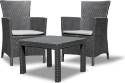 Keter Allibert Balkon- Und Gartenmöbel-Set Rosario Inkl. Sitzauflagen, Farbe Graphit -Angebote Moos Traum Store 20c3971e7bb2cba2d393a0279d6228d4