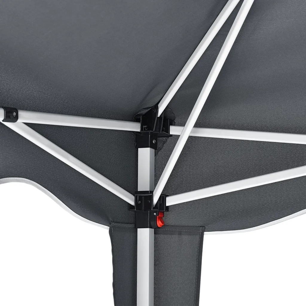 Juskys Faltpavillon Vivara 3x3 M – Pop-up Pavillon Höhenverstellbar, UV50+ & Wasserabweisend – Gartenzelt Mit Tasche – Partyzelt Für Garten Grau 12 Juskys Faltpavillon Vivara 3x3 M – Pop-up Pavillon Höhenverstellbar, UV50+ & Wasserabweisend – Gartenzelt Mit Tasche – Partyzelt Für Garten Grau – Bild 12