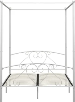 VidaXL Himmelbett-Gestell Weiß Metall 140 X 200 Cm 7 VidaXL Himmelbett-Gestell Weiß Metall 140 X 200 Cm -Angebote Moos Traum Store 22c3faa05e1c355bcb168e6d42d1f37c