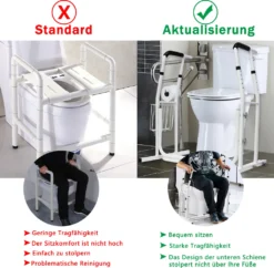 NAIZY Toiletten Aufstehhilfe Toilettenstützgestell WC Stütze Höhenverstellbar Stützhilfe Sicherheit Rahmen -Angebote Moos Traum Store 244b1dcd51f575537791d683a431b392 1