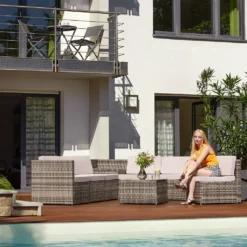 Tectake Rattan Lounge Verona - Schwarz -Angebote Moos Traum Store 25803cf934801b573e0b8e09085c196f